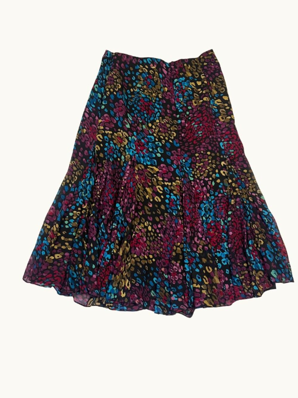 Dana Buchman 100% Silk Multicolor Flowy Skirt